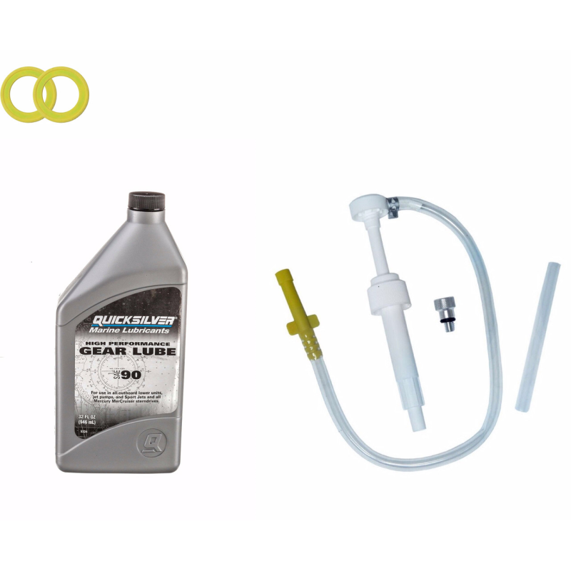 Насос для трансмісійної оливи+Трансмісійний (редукторний) масло Quicksilver Gear Lube (1L)+2 прокладки злив Насос для трансмісійної оливи+Трансмісійний (редукторний) масло Quicksilver Gear Lube (1L)+2 прокладки злив
