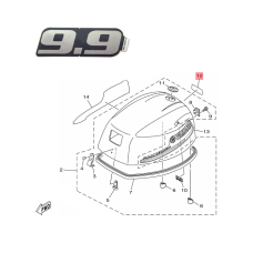 Наклейка капота Yamaha F9.9